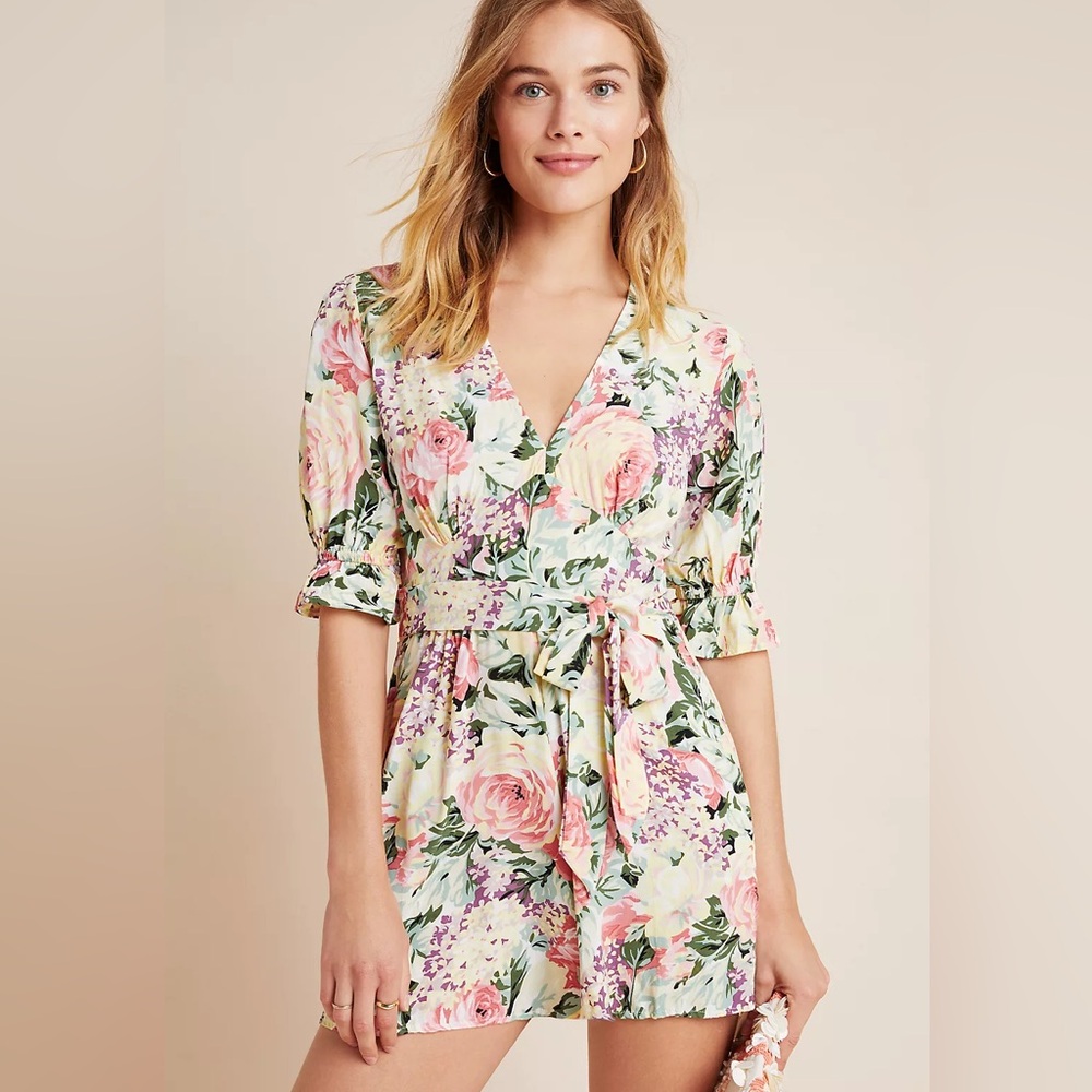 Faithfull the Brand Ana Romper Butter Yellow XL Floral